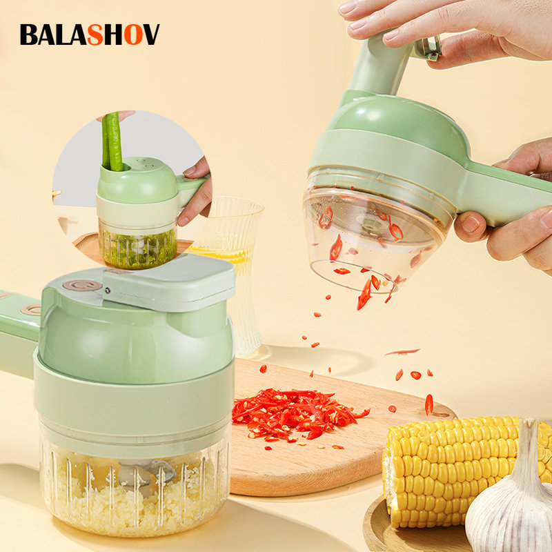 Health Wellness Lifestyle - Set Pemotong Sayur Elektrik 4In1 Mesin