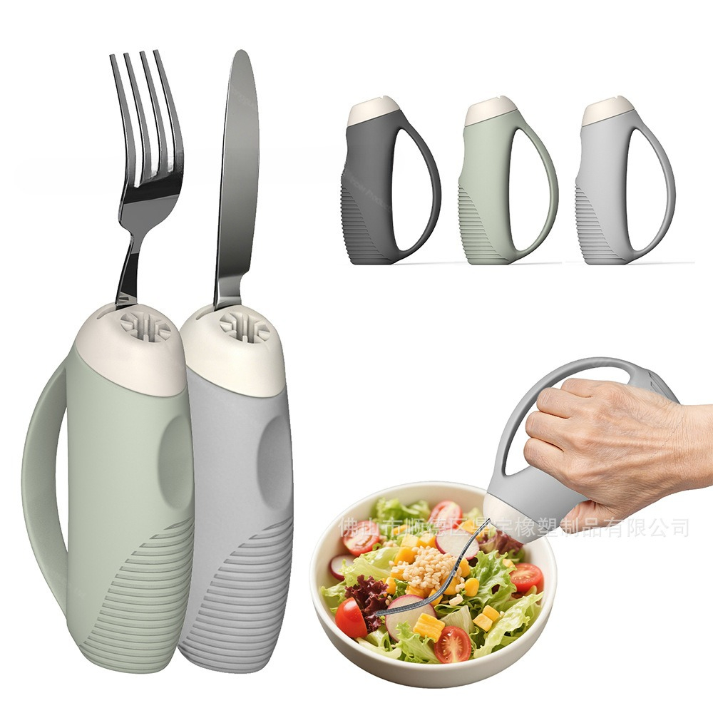 Health Wellness Lifestyle - Pegangan peralatan makan anti-goyang untuk lansia,